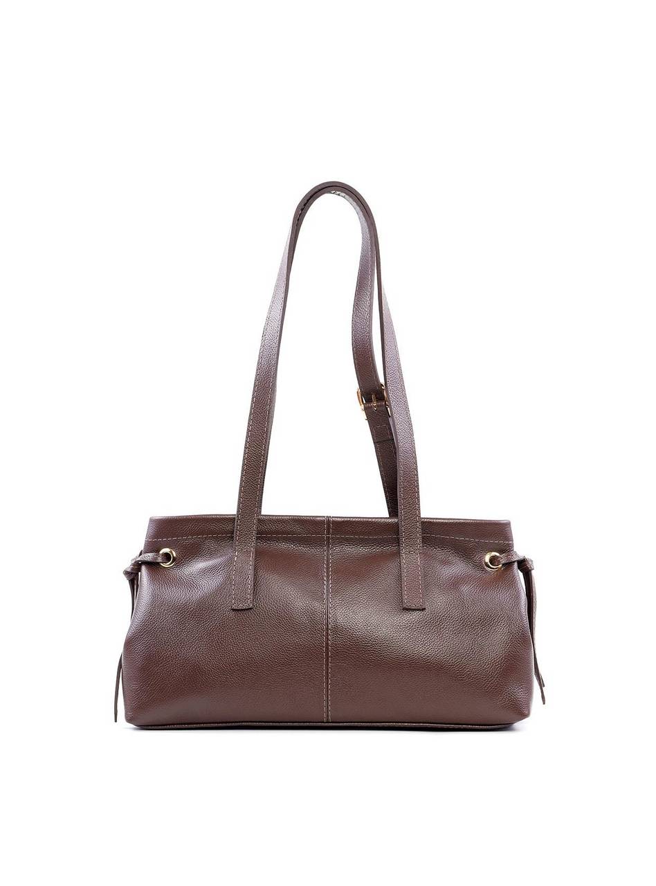 Bolsa Tote de Couro com Ilhós Laterais - Cacau BSI-6223 - CA
