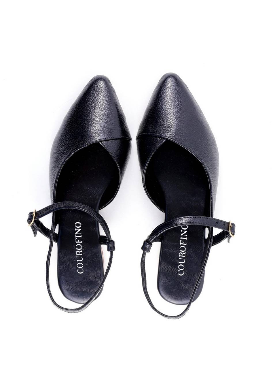 Sapatilha Slingback de Bico Fino - Preta SDI-12133 - PR