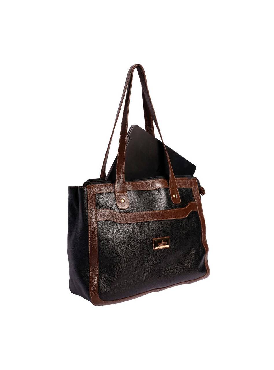 Bolsa Tote Média Bolso Couro Preta BSI-5803 - PR