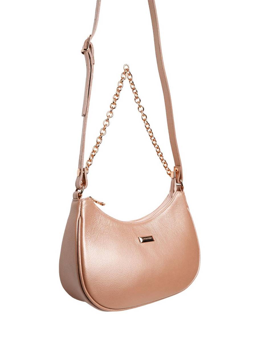 Bolsa Hobo Pequena Transversal Couro Nude BSI-5850 - NU