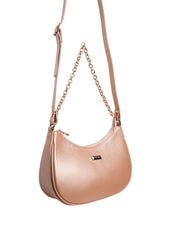 Bolsa Hobo Pequena Transversal Couro Nude BSI-5850 - NU