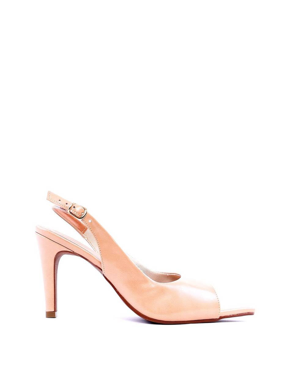 Sandália Peep Toe Bico Folha Salto Fino - Nude SDI-11992 - NU