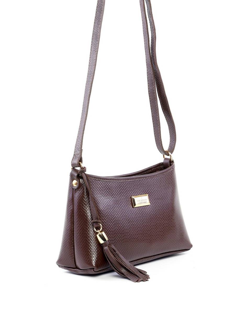 Bolsa Tote de Couro em Tressê com Barbicacho - Cacau BSI-6204 - CA