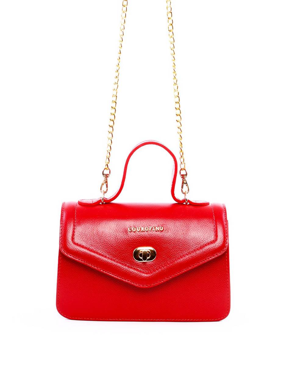 Bolsa Satchel de Mão com Fecho Giratório - Vermelha BSI-6283 - VE