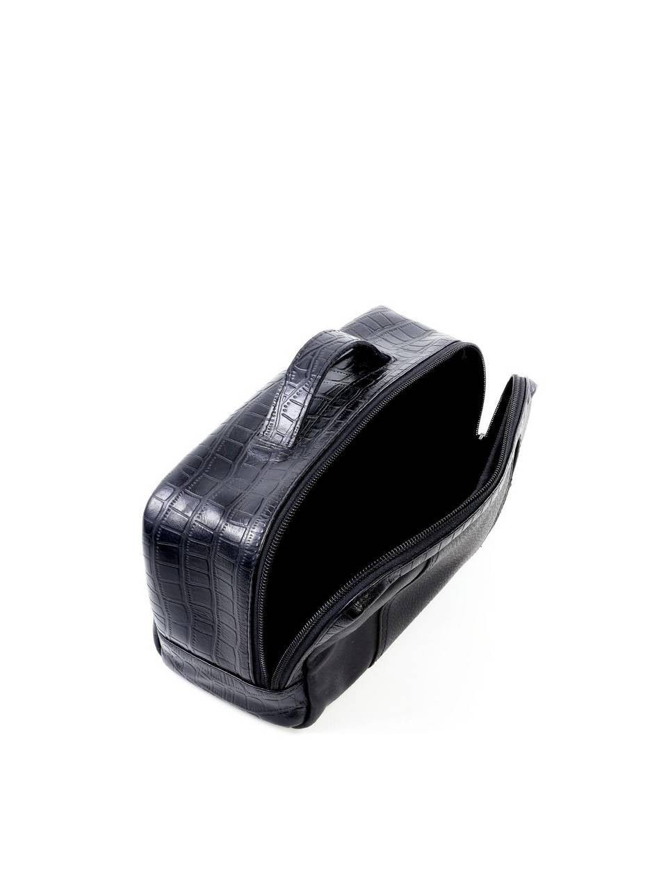 Necessaire Masculina Alça Mão Bolso Atrás Couro Preta NSI-108 - PR
