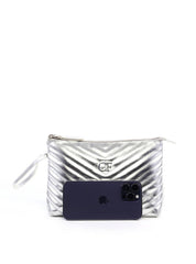 Bolsa Clutch com Detalhe de Costura - Prata BSI-6317 - PT