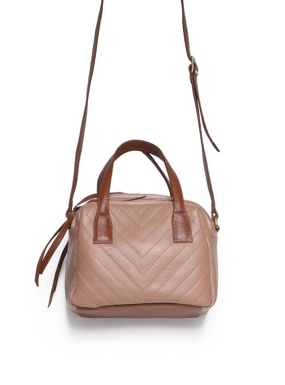 Bolsa Bag Pequena Couro Transversal Nude BSI-5695 - NU