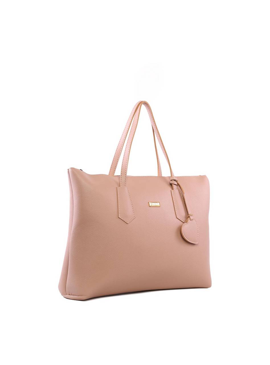 Bolsa Shopper Bag Charm Coração - Nude BSI-6413 - NU
