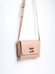 Bolsa Saddle Pequena Couro Alça Regulável Nude BSI-5739 - NU