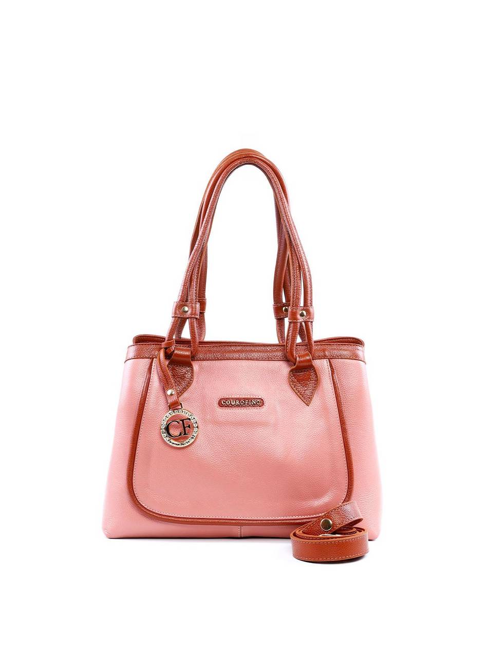 Bolsa Alderice Tote Detalhe Costura e Bag Charm - Nude BSI-6322 - NU