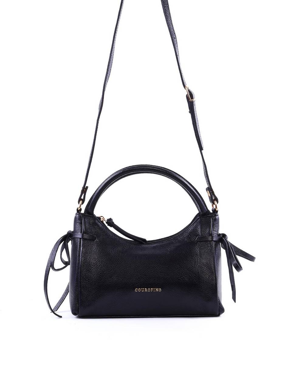 Bolsa Tote Média Enfeite Laços Laterais Alça Dupla - Preta BSI-6374 - PR
