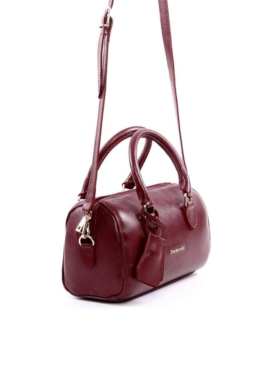 Bolsa Baú com Alça Dupla e Charm - Vinho BSI-6059 - VI