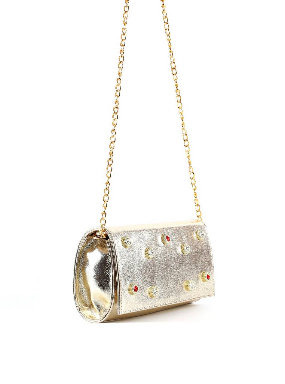 Bolsa Clutch com Pedraria - Ouro BSI-6364 - AU