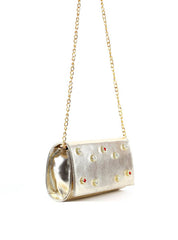 Bolsa Clutch com Pedraria - Ouro BSI-6364 - AU