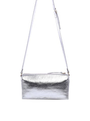 Bolsa Transversal Retangular Laço - Prata BSI-6383 - PT