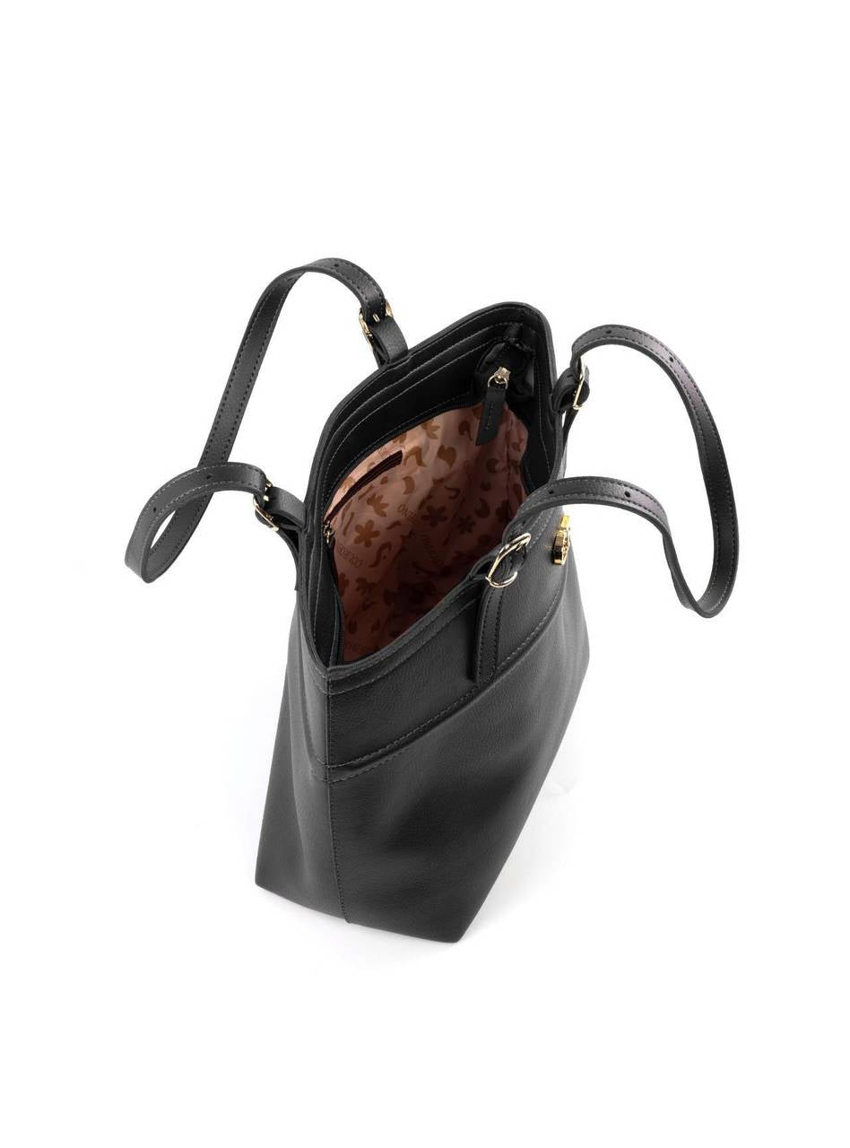 Bolsa Shopper Detalhe Costura e Alça Fivelas - Preta BSI-6376 - PR