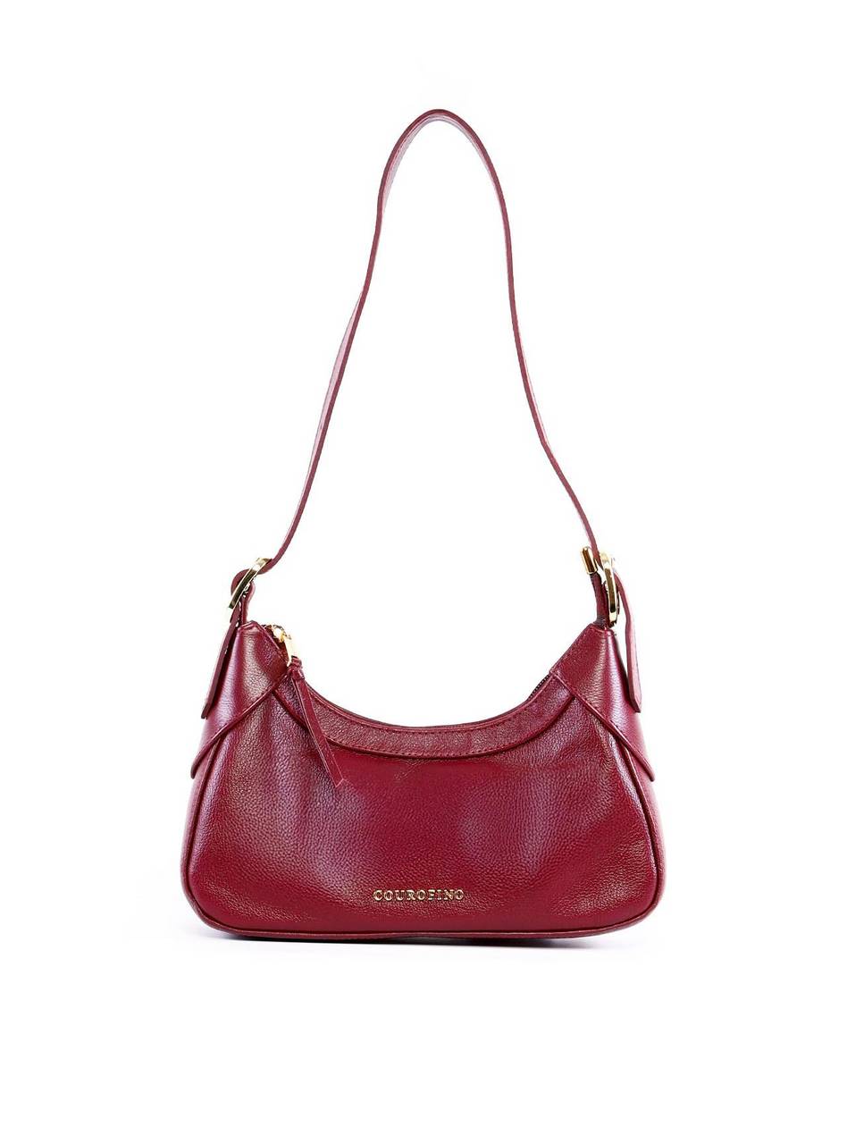 Bolsa Baguete com Fivelas Laterais - Vinho BSI-6353 - VI