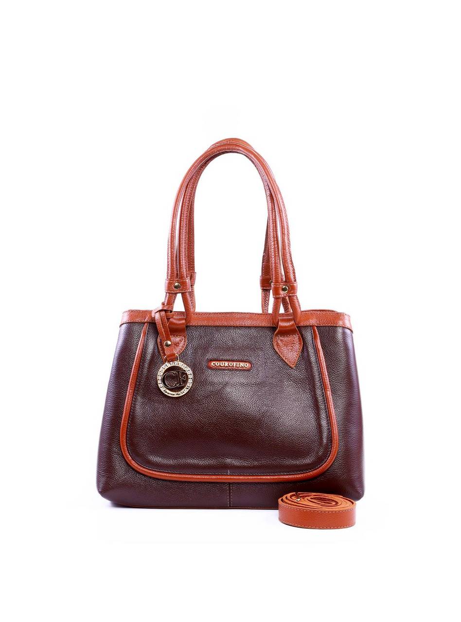 Bolsa Alderice Tote Detalhe Costura e Bag Charm - Cacau BSI-6322 - CA