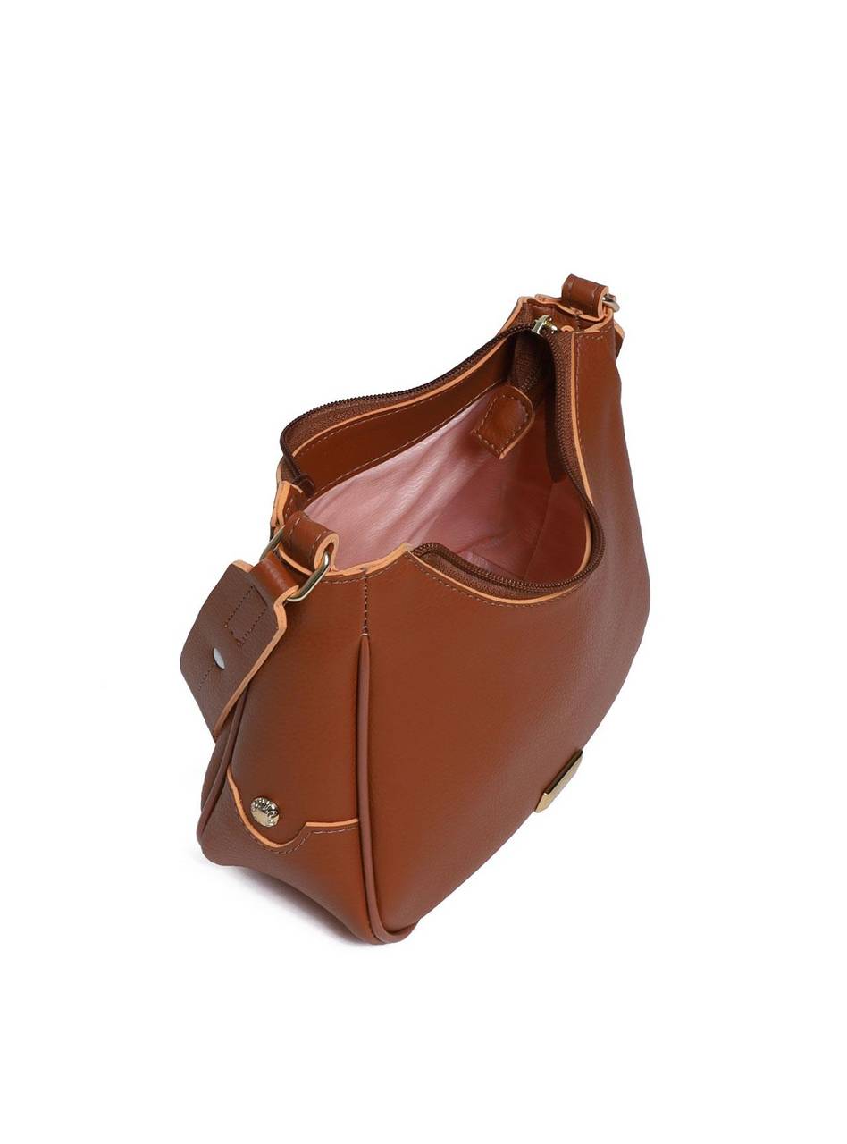 Bolsa Hobo de Ombro com Detalhes na Lateral - Castor BSI-5952 - CS
