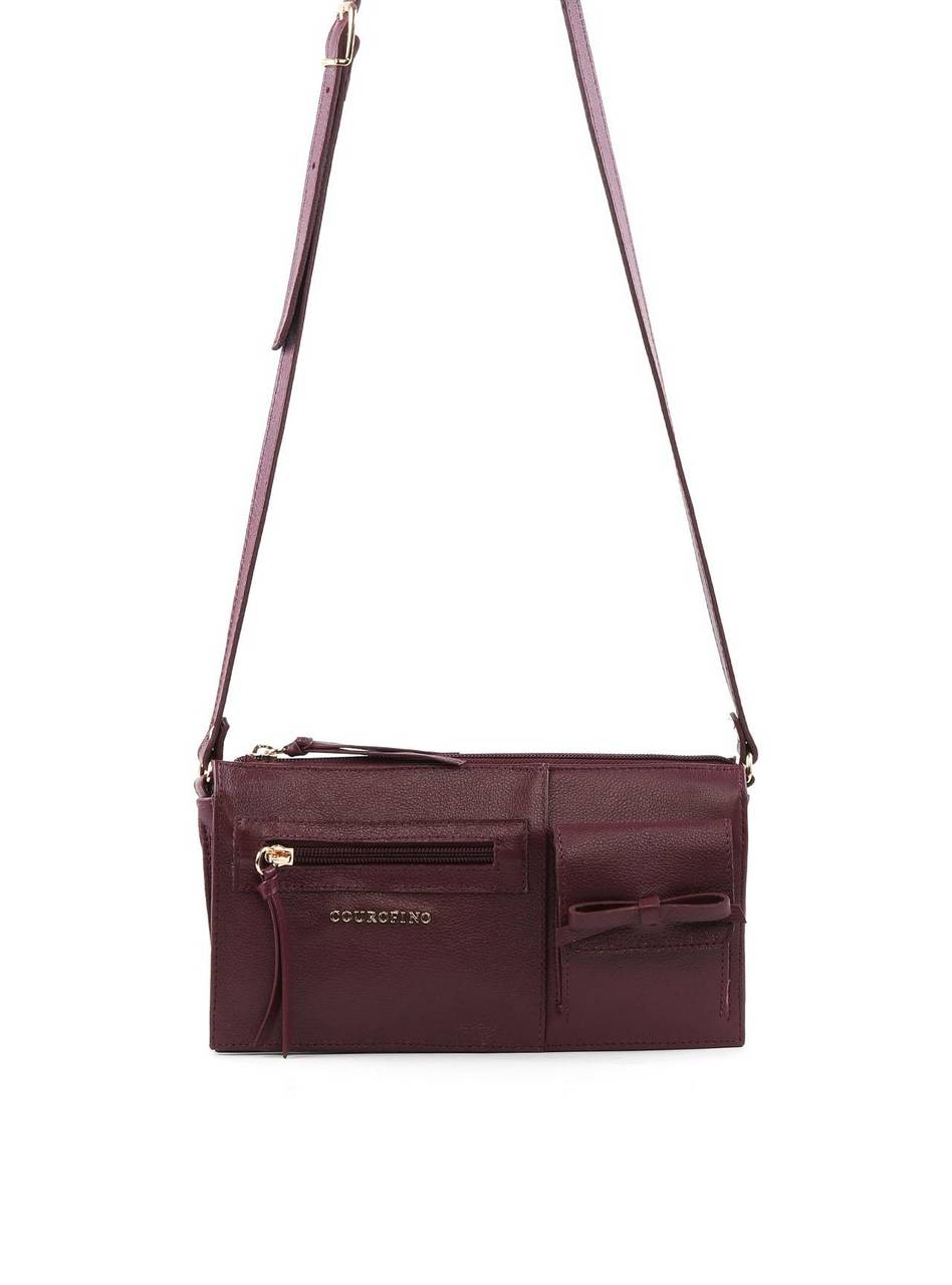 Bolsa Transversal Retangular Laço - Vinho BSI-6383 - VI