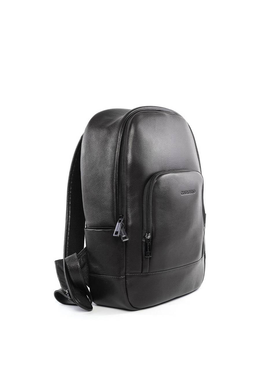 Mochila Masculina Executiva em Couro com Bolsos - Preta MEI-452 - PR