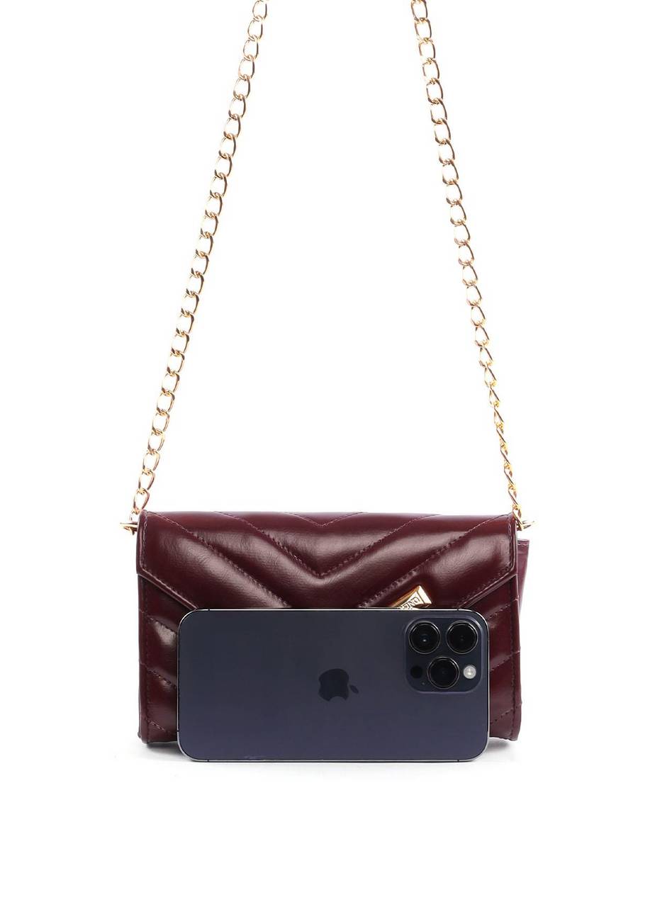 Bolsa Clutch Transversal em Matelassê - Vinho BSI-6424 - VI