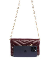 Bolsa Clutch Transversal em Matelassê - Vinho BSI-6424 - VI