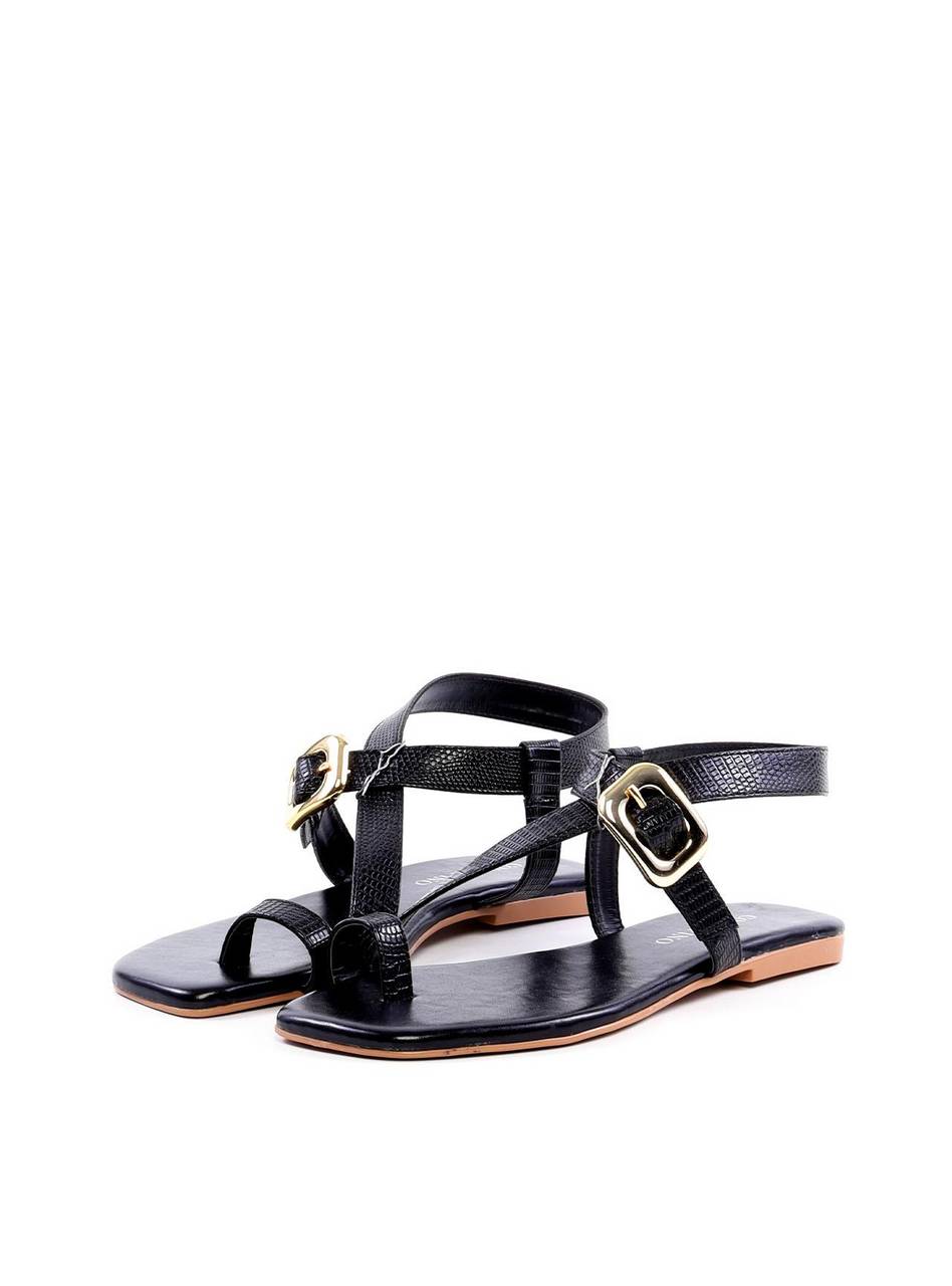 Rasteira Tira Lateral e Fivela - Preta SDI-11967 - PR