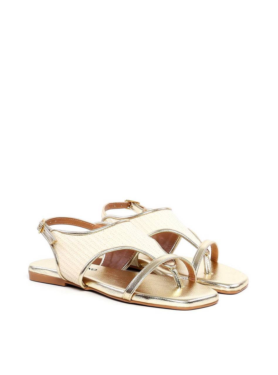 Rasteira em Palha com Tira Fina - Ouro SDI-11940 - AU