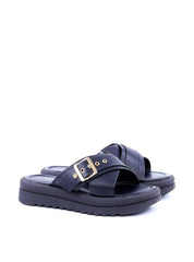 Sandália Flatform com Tiras Cruzadas - Preta SDI-11726 - PR