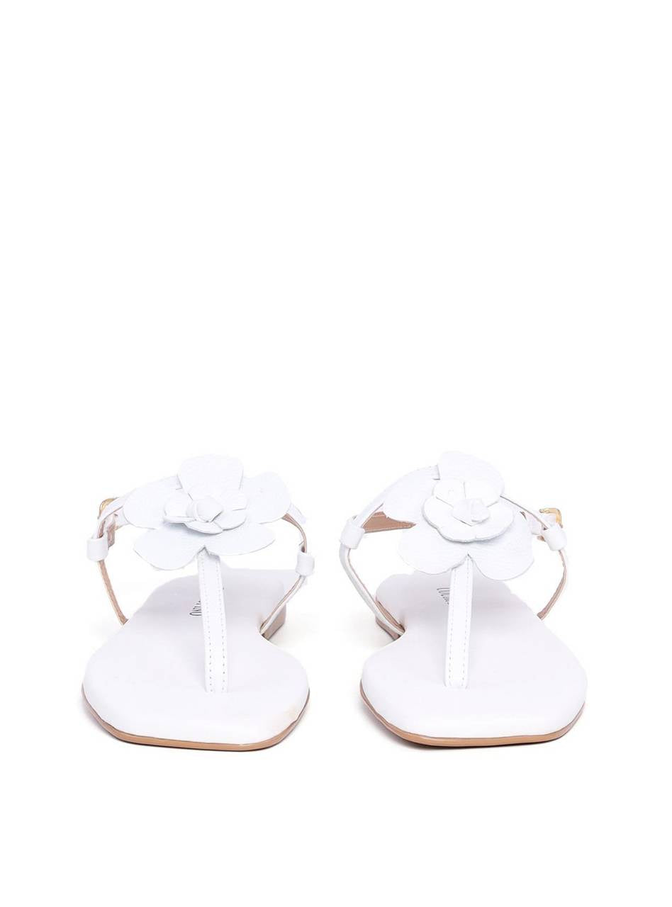 Rasteira de Dedo com Fivela e Flor - Branca SDI-11847 - BR