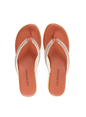 Tamanco Anabela PU com Tira em Strass - Castor SDI-12182 - CS