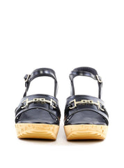 Sandália Anabela Cortiça Enfeite Bridão - Preta SDI-11921 - PR