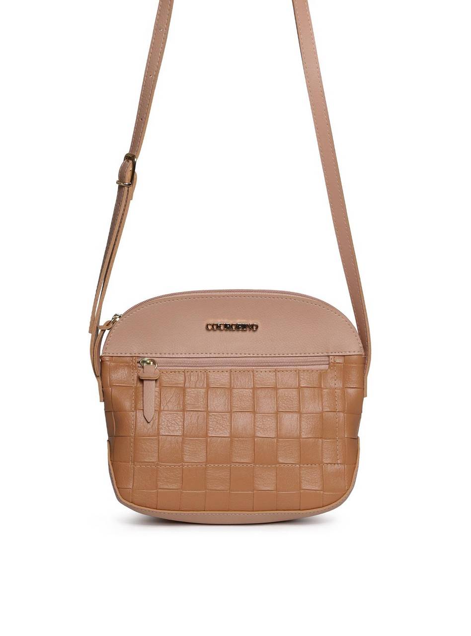 Bolsa Saddle Couro Pequena Transversal Nude BSI-5951 - NU