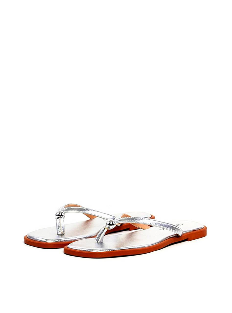 Rasteira de Dedo com Tiras Finas e Esferas - Prata SDI-11973 - PT