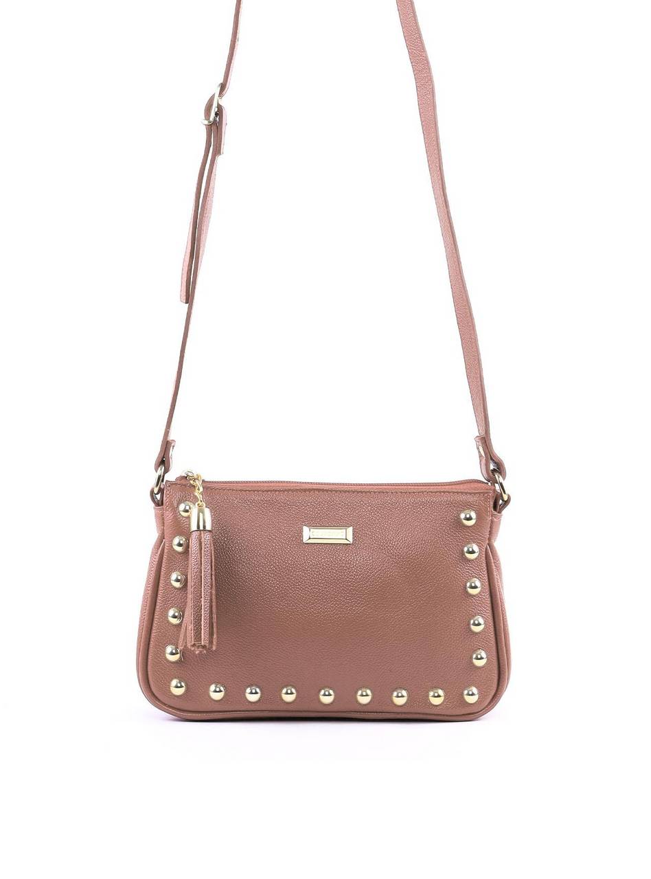 Bolsa Clutch Couro Pequena Transversal - Nude BSI-5873 - NU