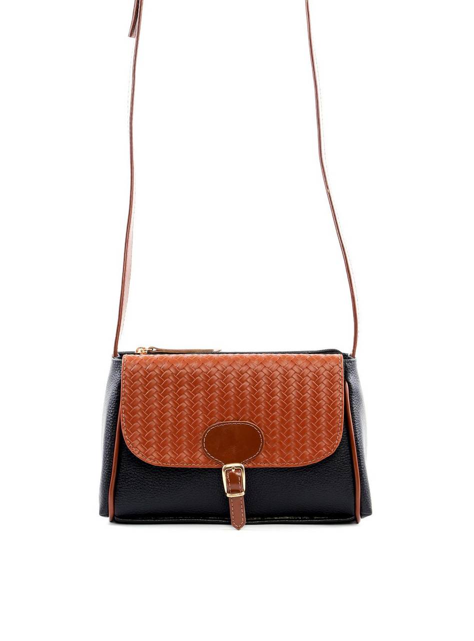 Bolsa Bag Transversal Média com Fivela - Preta BSI-6418 - PR