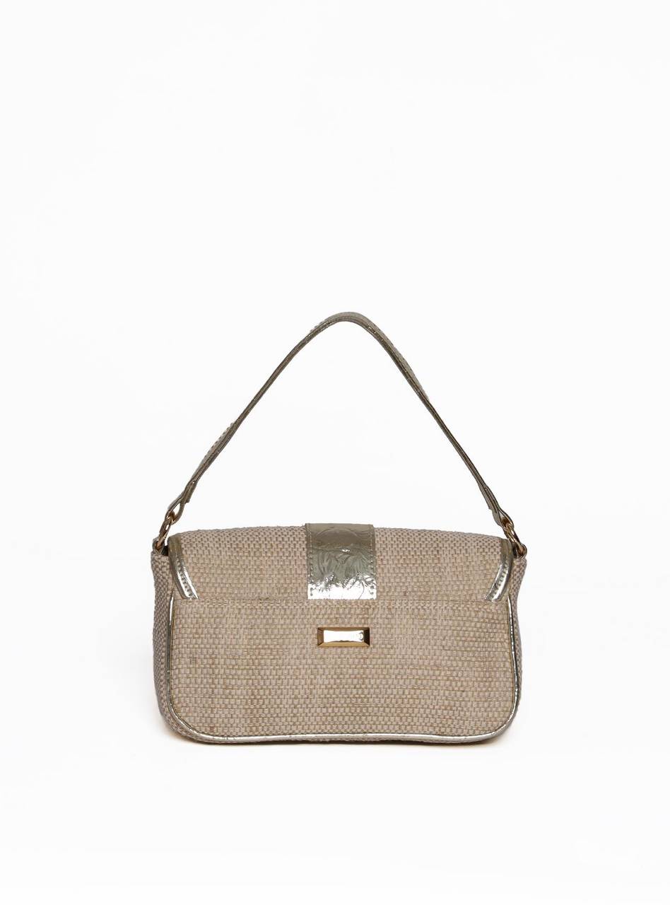 Bolsa Satchel de Mão em Palha Ouro BSI-5986 - AU