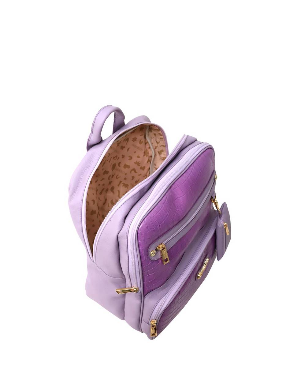 Mochila Casual Grande Porta Moedas Couro Lilás MEI-428 - LI