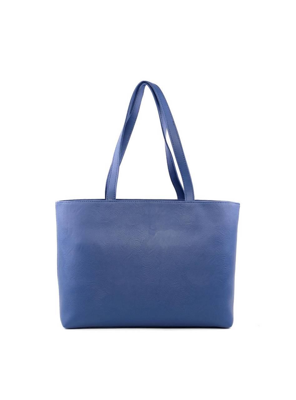 Bolsa Shopper Tiracolo com Flor - Azul BSI-6196 - AZ