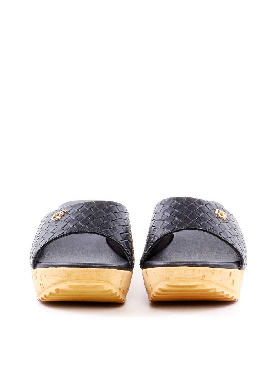 Tamanco Anabela Tira Única em Tresse - Preta SDI-11969 - PR