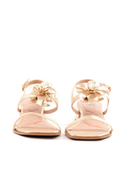 Sandália Salto Bloco Enfeite Flor - Ouro SDI-12034 - AU