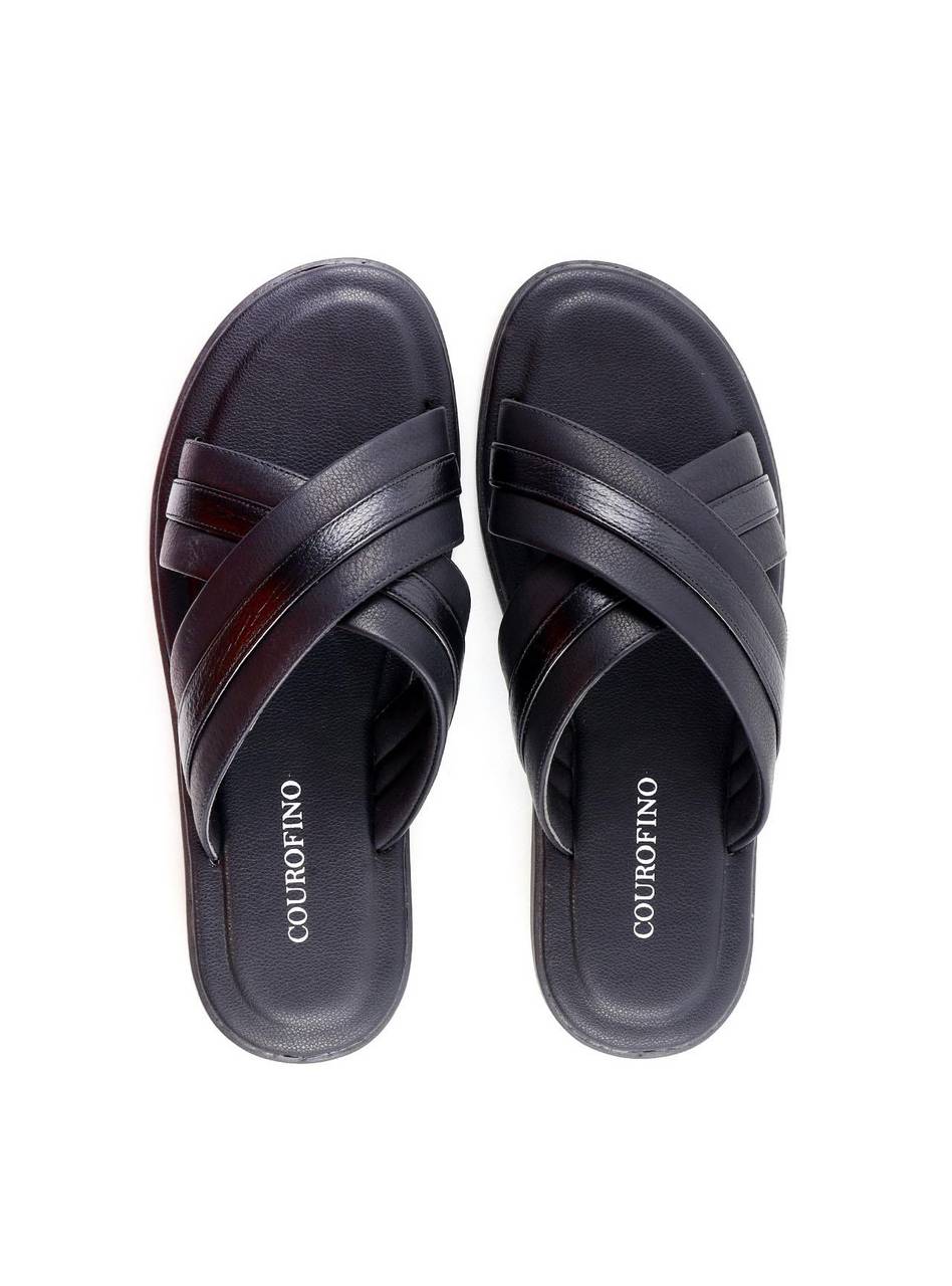 Chinelão Masculino com Tiras Cruzadas - Preta SDI-12162 - PR