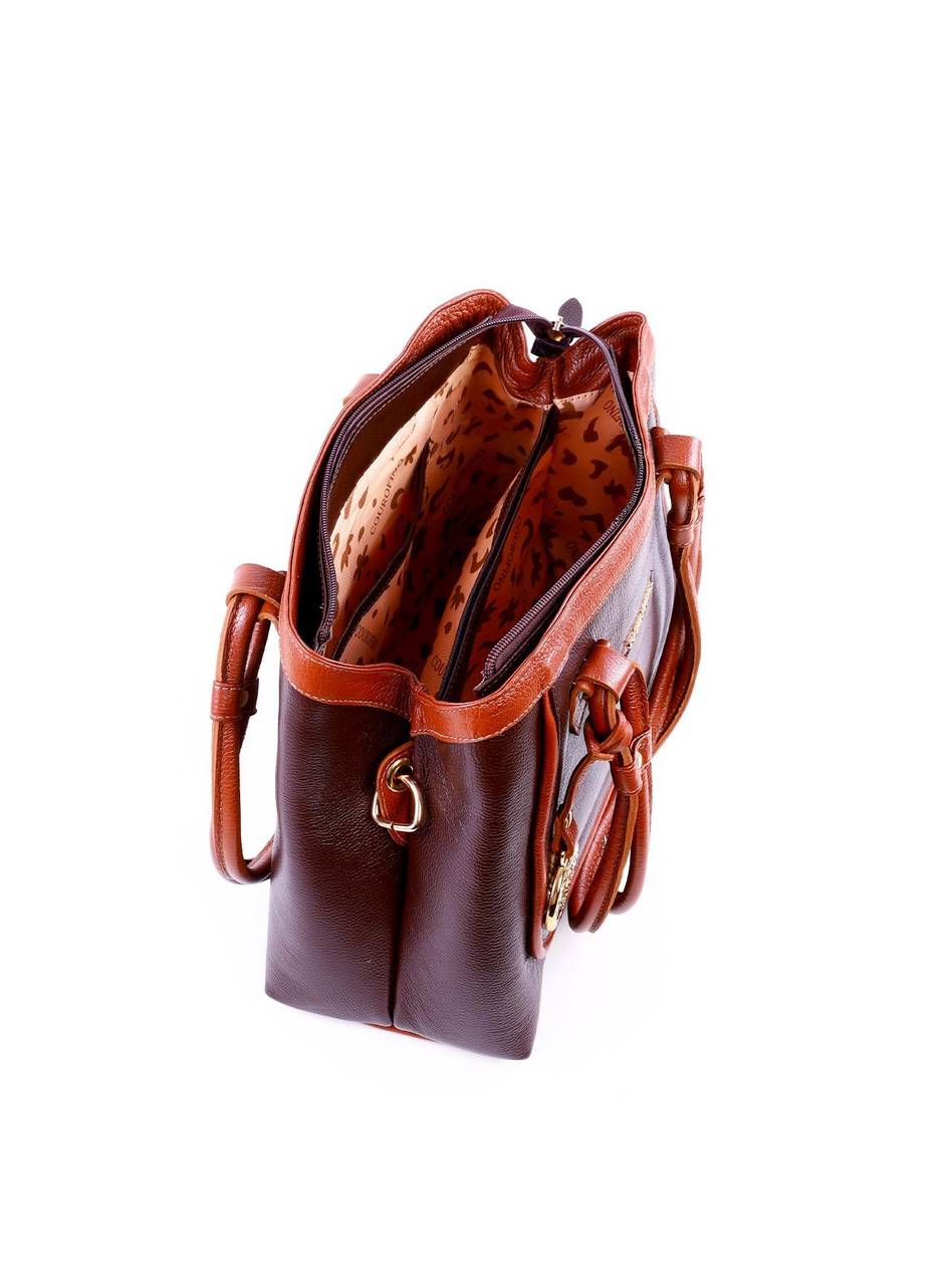 Bolsa Alderice Tote Detalhe Costura e Bag Charm - Cacau BSI-6322 - CA