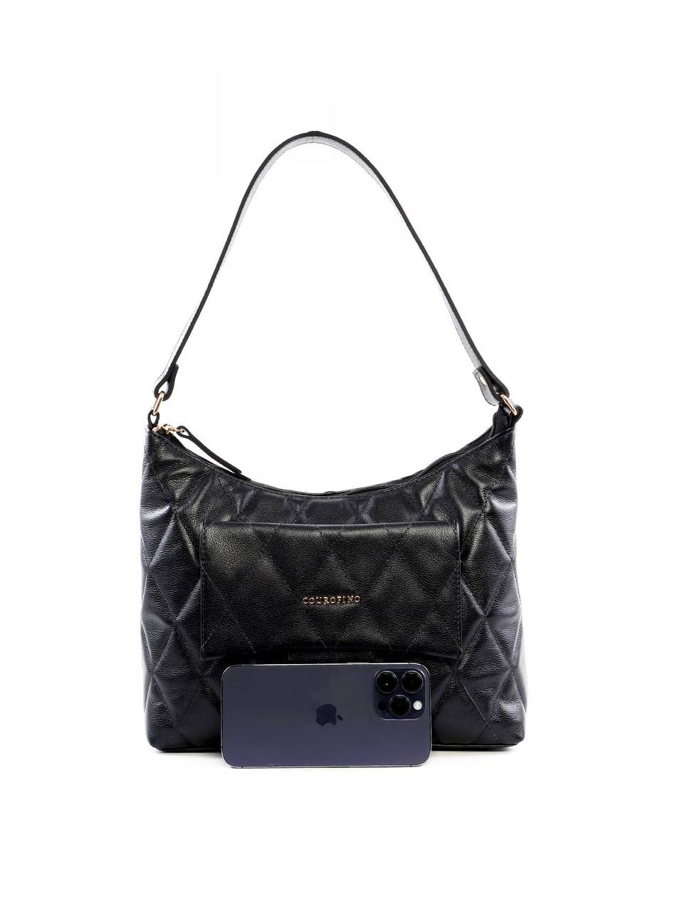 Bolsa Hobo com Costura Aparente - Preta BSI-6445 - PR