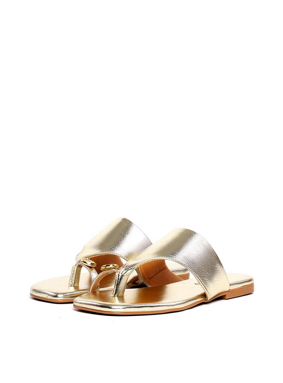 Rasteira com Tira Larga e Medalha - Ouro SDI-11906 - AU