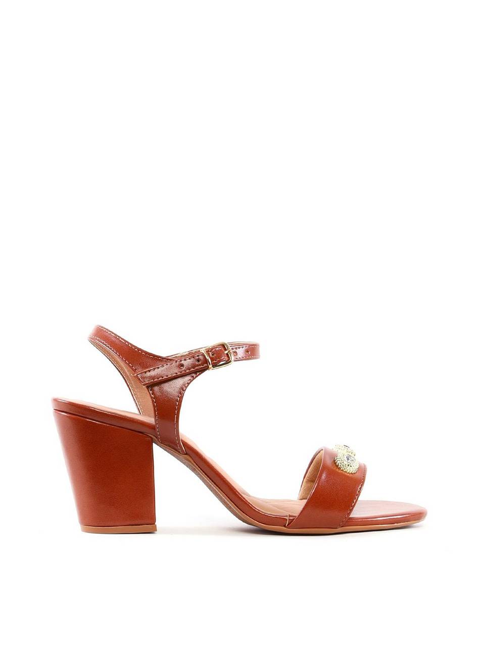 Sandália de Salto Bloco com Pedras - Castor SDI-12005 - CS