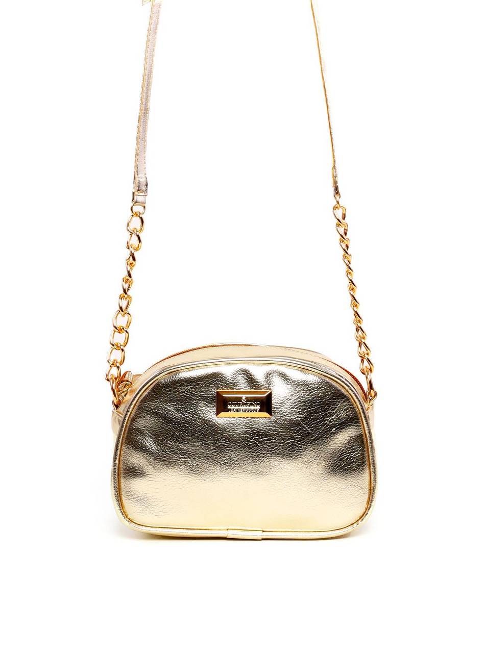 Bolsa Baú Transversal com Bolso Traseiro - Ouro BSI-6285 - AU