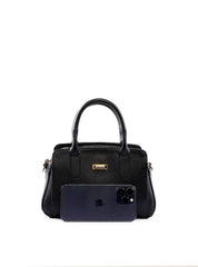 Bolsa Tote Quadrada com 3 Divisórias - Preta BSI-6474 - PR