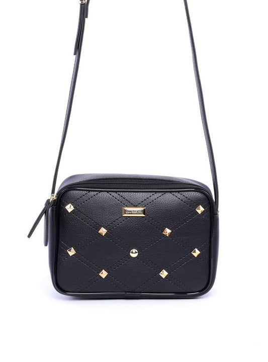 Bolsa Bag Transversal com Metalasse e Spikes Preta BSI-5997 - PR